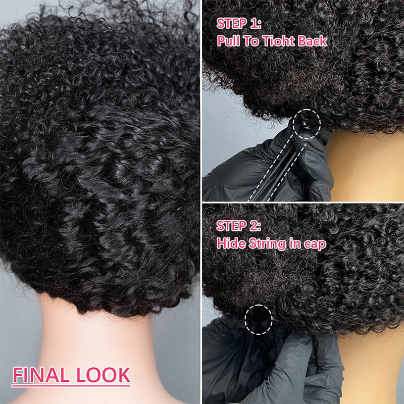 Geeta Kinky Curly Upgrade V part Wig Glueless With Invisi Drawstring 100% Human Hair Flash Sale
