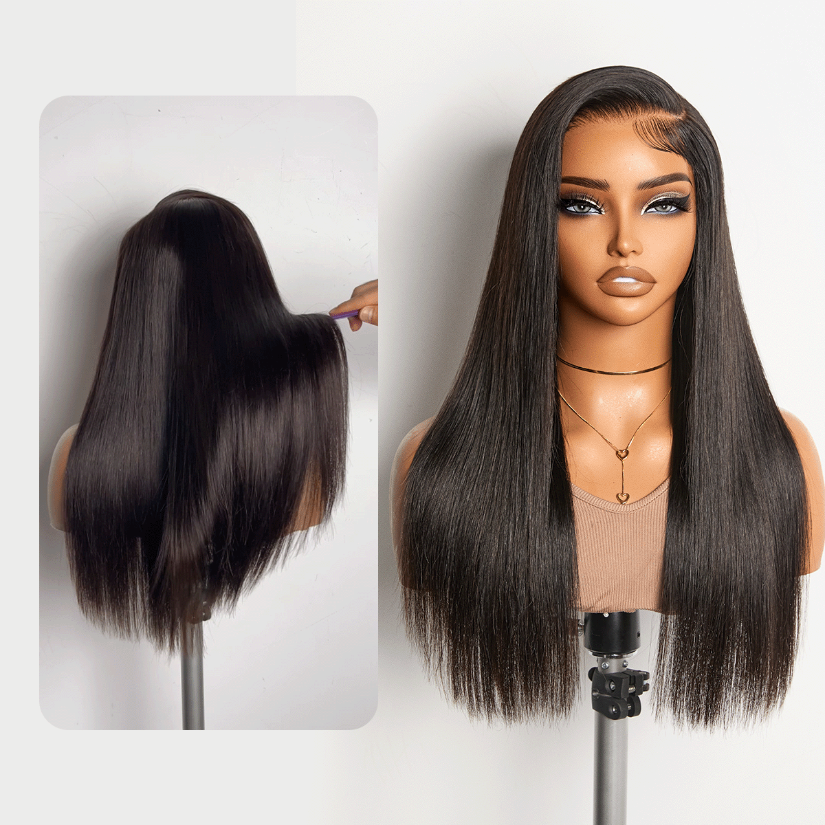 Luvme All-Day Comfort™ Wig 180% Density Bone Straight with Baby Hair PartingMax Glueless 7x6 Closure HD Lace Wig Pre-Cut Lace