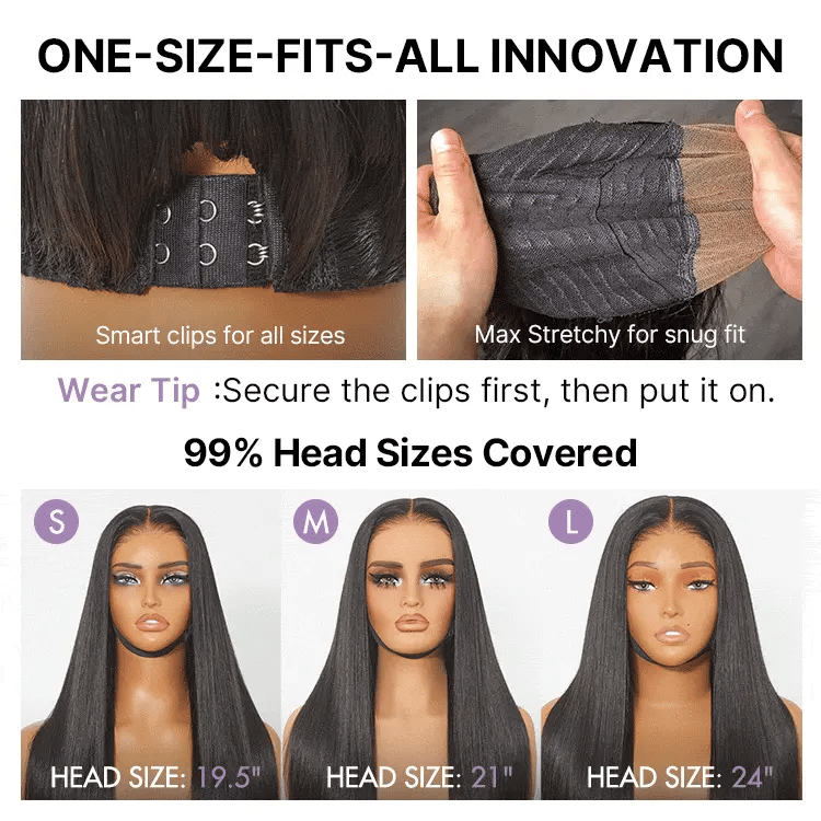 Luvme All-Day Comfort™ Wig 180% Density Bone Straight with Baby Hair PartingMax Glueless 7x6 Closure HD Lace Wig Pre-Cut Lace