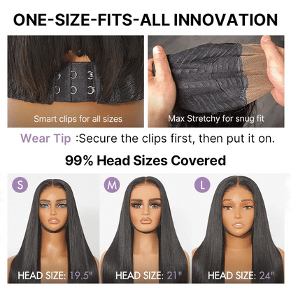 Luvme All-Day Comfort™ Wig 180% Density Bone Straight with Baby Hair PartingMax Glueless 7x6 Closure HD Lace Wig Pre-Cut Lace