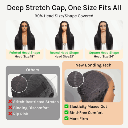 Klaiyi Ombre Chestnut Brown Yaki Straight Put On and Go Glueless Wig 7x5 Bye Bye Knots And 13x4 Lace Frontal Human Hair Wigs with Invisi Drawstring