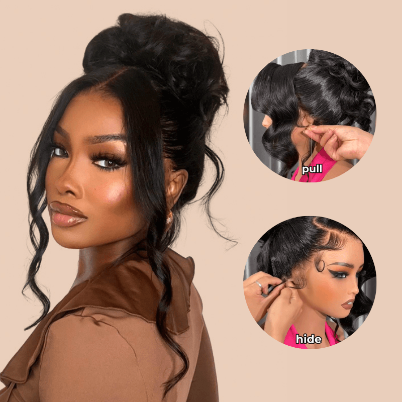 Invisi Strap 360 Transparent Lace Frontal Body Wave Wig Face Framing Snug Fit All Sizes Human Hair Wigs Flash Sale
