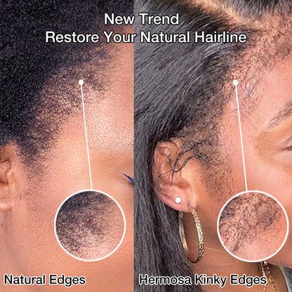 Glueless 4C Kinky Edge Hairline Kinky Straight Human Hair Wigs Pre Cut Lace 8x5 13x4 360 HD Lace Frontal Wigs 220% Density