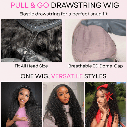 $179 26Inch Curly 13x4 Lace Front Wig 100% Virgin Human Hair Wigs Black Curly Hair Pre Plucked Hairline Flash Sale