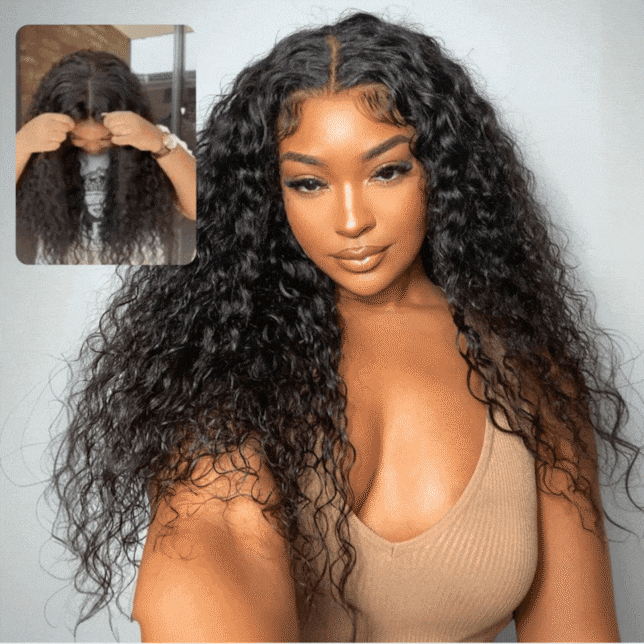 Water Wave 13x6 Lace Front / 7x5 Pre Cut Transaparent Lace Glueless Put On And Go Wig Flash Sale
