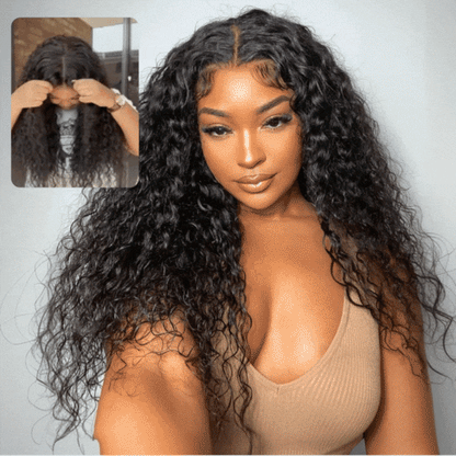 Water Wave 13x6 Lace Front / 7x5 Pre Cut Transaparent Lace Glueless Put On And Go Wig Flash Sale