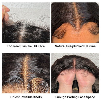 Geeta Kinky Straight Wig HD Lace Crystal Clear Lace Human Hair Wigs With Pre Plucked Natural Hairline