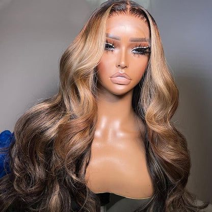 Geeta Highlight Blonde 13×6/4×4 Lace Body Wave Lace Front Ombre Light Blonde Color HD Lace Human Hair Wigs