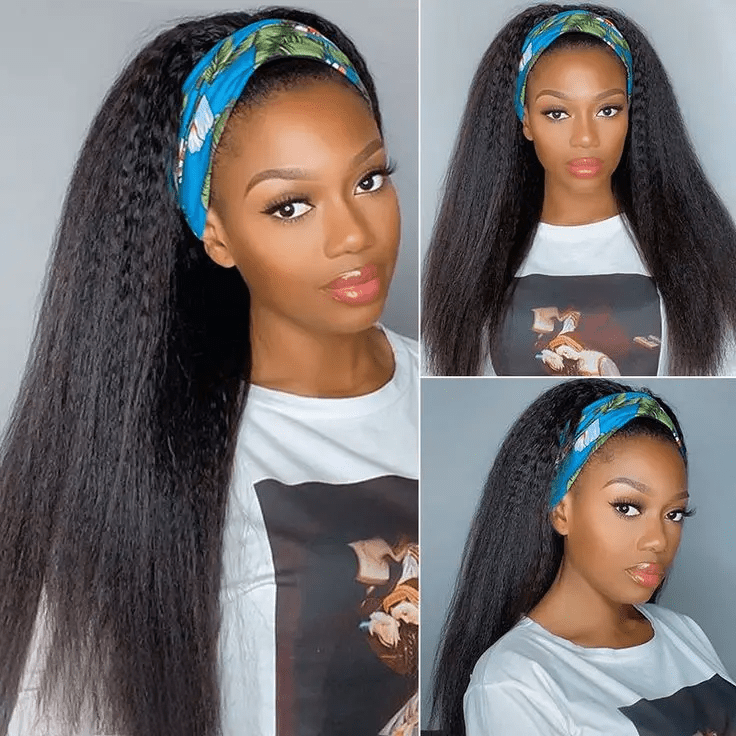 Kinky Straight Flip Over Half Wig Invisi Drawstring Glueless Put On And Go Wig Flash Sale