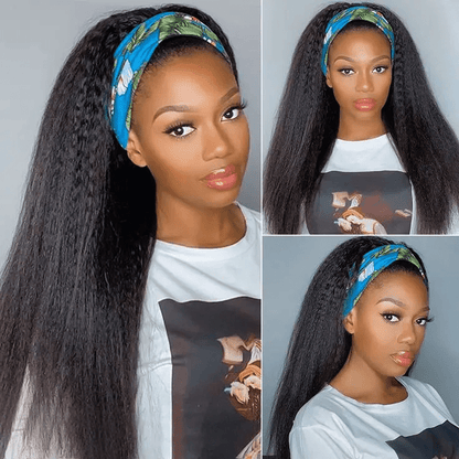 Kinky Straight Flip Over Half Wig Invisi Drawstring Glueless Put On And Go Wig Flash Sale