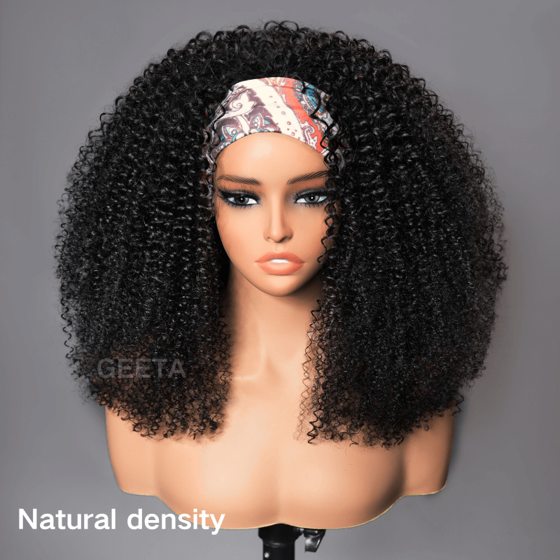 Geeta Kinky Curly Coily Half Wig Invisi Drawstring Glueless Flip Over Wig Flash Sale
