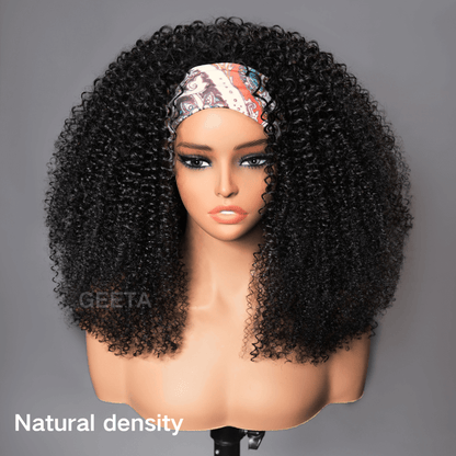 Geeta Kinky Curly Coily Half Wig Invisi Drawstring Glueless Flip Over Wig Flash Sale