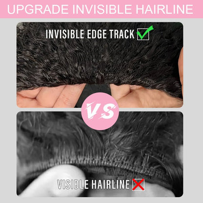 Water Wave Half Wig Invisi Drawstring Glueless Put On and Go Human Hair Wig  Flash Sale