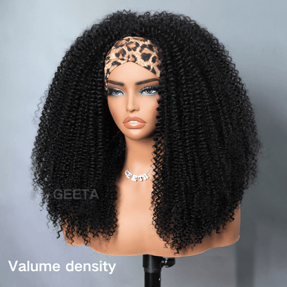 Geeta Kinky Curly Coily Half Wig Invisi Drawstring Glueless Flip Over Wig Flash Sale