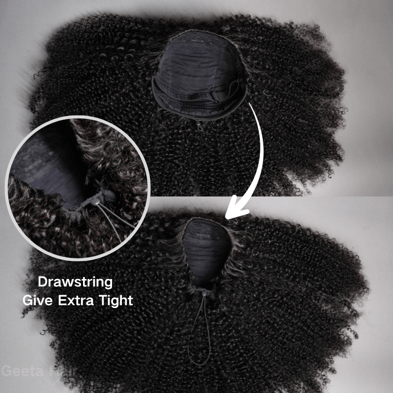 Water Wave Half Wig Invisi Drawstring Glueless Put On and Go Human Hair Wig  Flash Sale