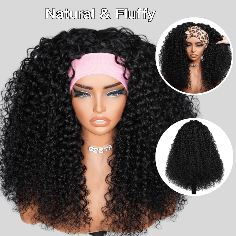 Water Wave Half Wig Invisi Drawstring Glueless Put On and Go Human Hair Wig  Flash Sale