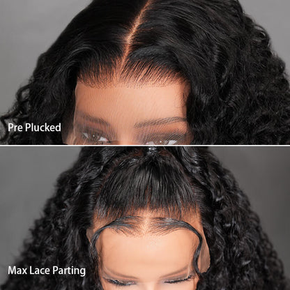 $179 26Inch Deep Curly Glueless 6x4 / 13x4 Transparent Lace Front Wig Pre Plucked Brazilian Human Hair Wig Flash Sale