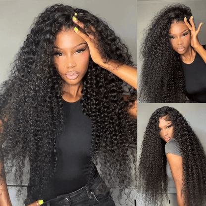 $179 26Inch Curly 13x4 Lace Front Wig 100% Virgin Human Hair Wigs Black Curly Hair Pre Plucked Hairline Flash Sale