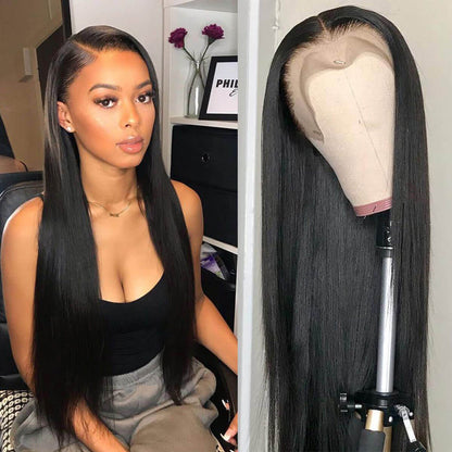 Geeta Long Straight Hair 13x6 HD Lace Frontal Wig Natural Hairline With Baby Hair 100% Virgin Human Hair Wig