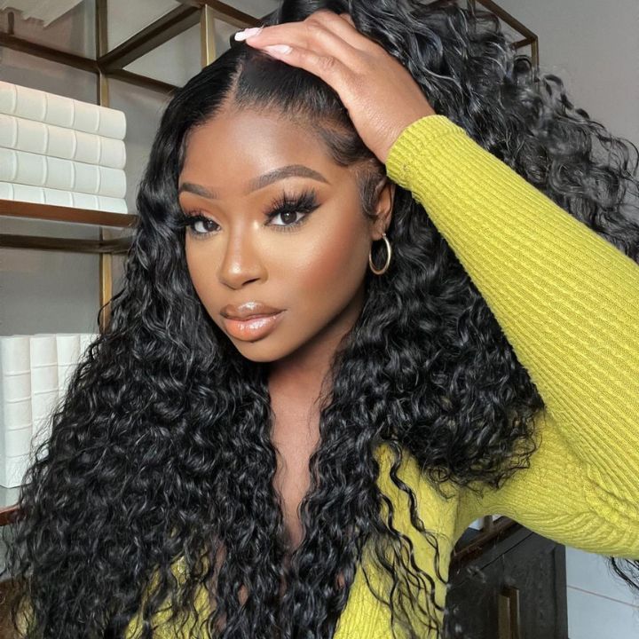 Water Wave 13x6 Lace Front / 7x5 Pre Cut Transaparent Lace Glueless Put On And Go Wig Flash Sale