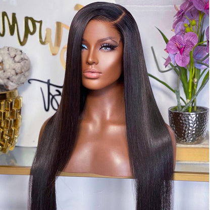 Geeta Long Straight Hair 13x6 HD Lace Frontal Wig Natural Hairline With Baby Hair 100% Virgin Human Hair Wig