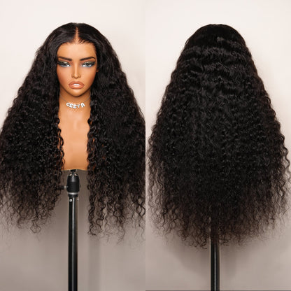 13x4 Lace Front Raw Indian Glueless Wig Natural Wavy 300% Density Human Hair Wigs Pre Plucked