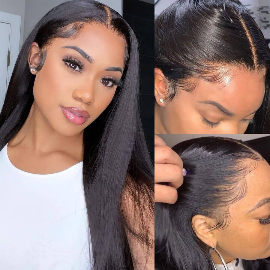 Geeta Long Straight Hair 13x6 HD Lace Frontal Wig Natural Hairline With Baby Hair 100% Virgin Human Hair Wig