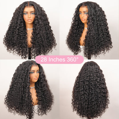 $179 26Inch Curly 13x4 Lace Front Wig 100% Virgin Human Hair Wigs Black Curly Hair Pre Plucked Hairline Flash Sale