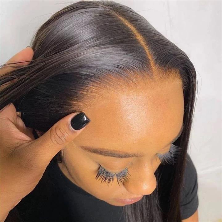 $179 26Inch Straight Hair Transparent Lace Glueless Wigs Human Hair 180% Density Flash Sale