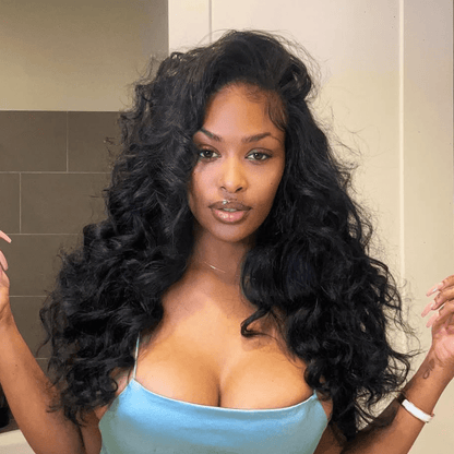 Geeta 300% Density Long Wavy 13x6 Lace Frontal Human Hair Wig 4x6 Pre Cut Glueless Wigs For Black Women