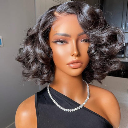 Short Lace Front Wigs Loose Wave Hair Glueless Human Hair Bob Wig-Geetahair