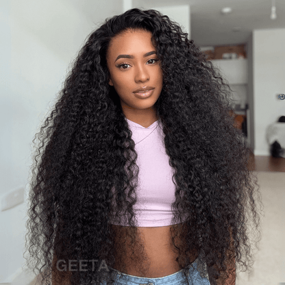 $179 26Inch Curly 13x4 Lace Front Wig 100% Virgin Human Hair Wigs Black Curly Hair Pre Plucked Hairline Flash Sale
