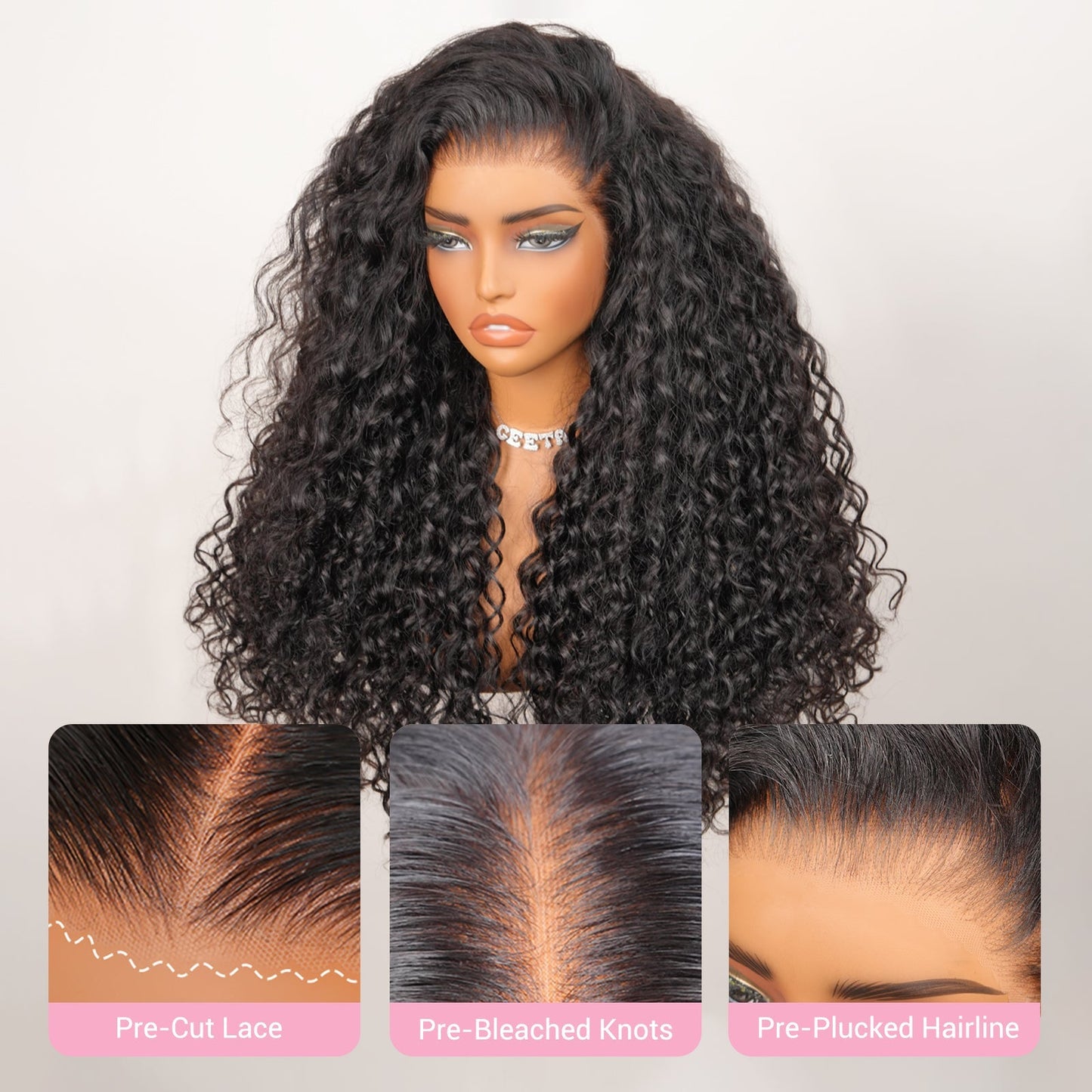 $179 26Inch Curly 13x4 Lace Front Wig 100% Virgin Human Hair Wigs Black Curly Hair Pre Plucked Hairline Flash Sale