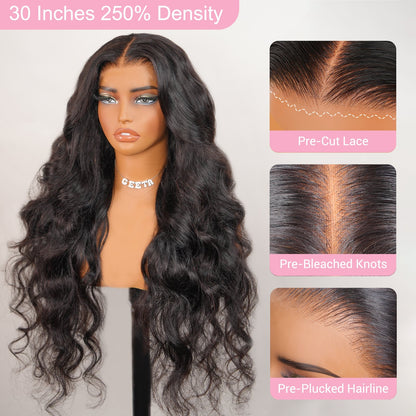 Raw Glueless Wig Bouncy Loose Wave 13x4 /  7x5 Lace Front Human Hair Wigs For Women