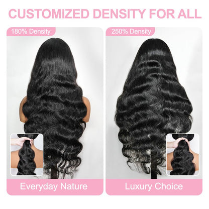 Brazilian Body Wave Hair 13x4/13x6 Transparent Lace Frontal Wig Pre Plucked Hairline Best Human Hair Wig