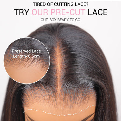 $179 26Inch Straight Hair Transparent Lace Glueless Wigs Human Hair 180% Density Flash Sale