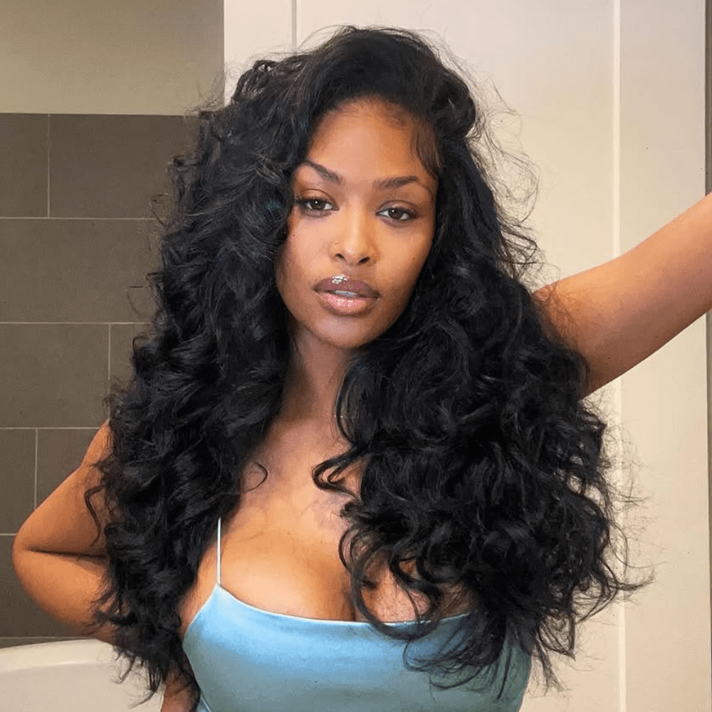 Geeta 300% Density Long Wavy 13x6 Lace Frontal Human Hair Wig 4x6 Pre Cut Glueless Wigs For Black Women