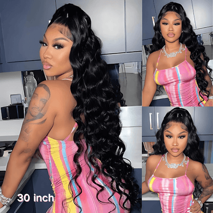 Geeta Natural Crimps Curls Loose Deep Wave HD Lace Frontal Glueless Wig Flash Sale
