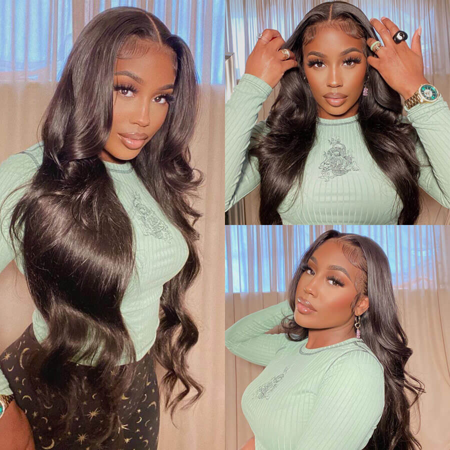 Brazilian Body Wave Hair 13x4/13x6 Transparent Lace Frontal Wig Pre Plucked Hairline Best Human Hair Wig