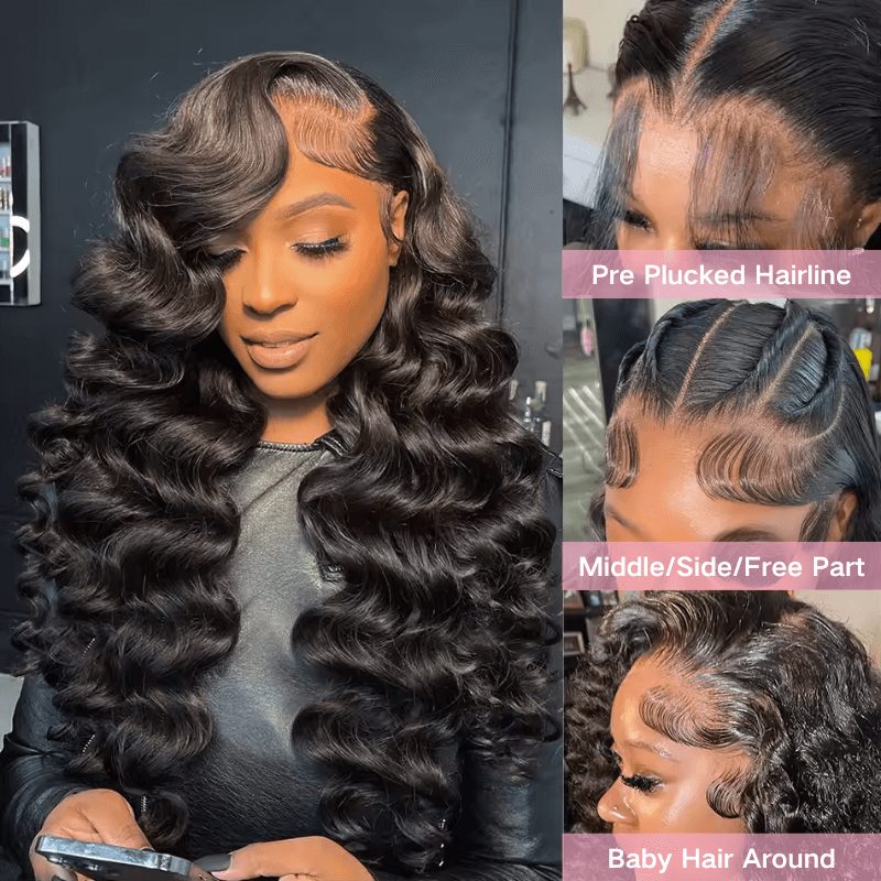 Geeta Natural Crimps Curls Loose Deep Wave HD Lace Frontal Glueless Wig Flash Sale