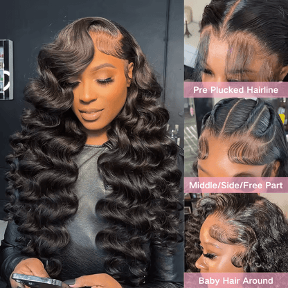 Geeta Natural Crimps Curls Loose Deep Wave HD Lace Frontal Glueless Wig Flash Sale