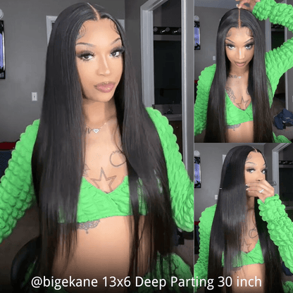 $179 26Inch Straight Hair Transparent Lace Glueless Wigs Human Hair 180% Density Flash Sale