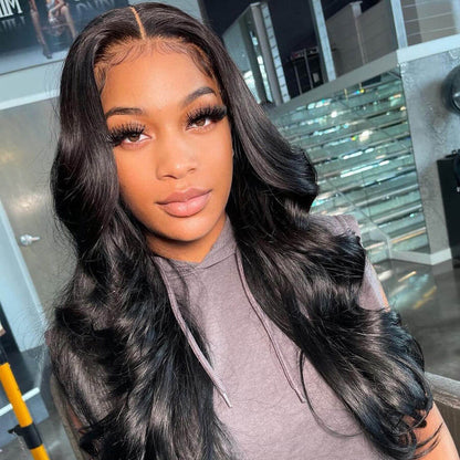 300% Density 3D Body Wave 13x6 Lace Frontal Wig Human Hair Pre Plucked Gluless Wig No Code Needed