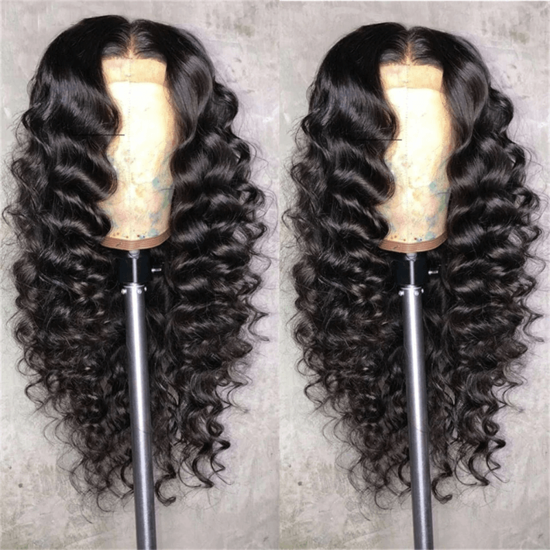 Geeta Natural Crimps Curls Loose Deep Wave HD Lace Frontal Glueless Wig Flash Sale