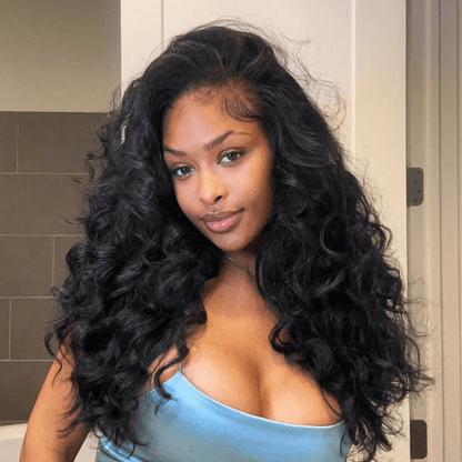 Geeta 300% Density Long Wavy 13x6 Lace Frontal Human Hair Wig 4x6 Pre Cut Glueless Wigs For Black Women