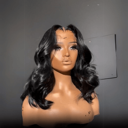 Wear And Go Glueless Human Hair Bob Wig Brazilian Body Ocean Wave 13x4 Lace Front Pre Plucked Human Wigs Flash Sale