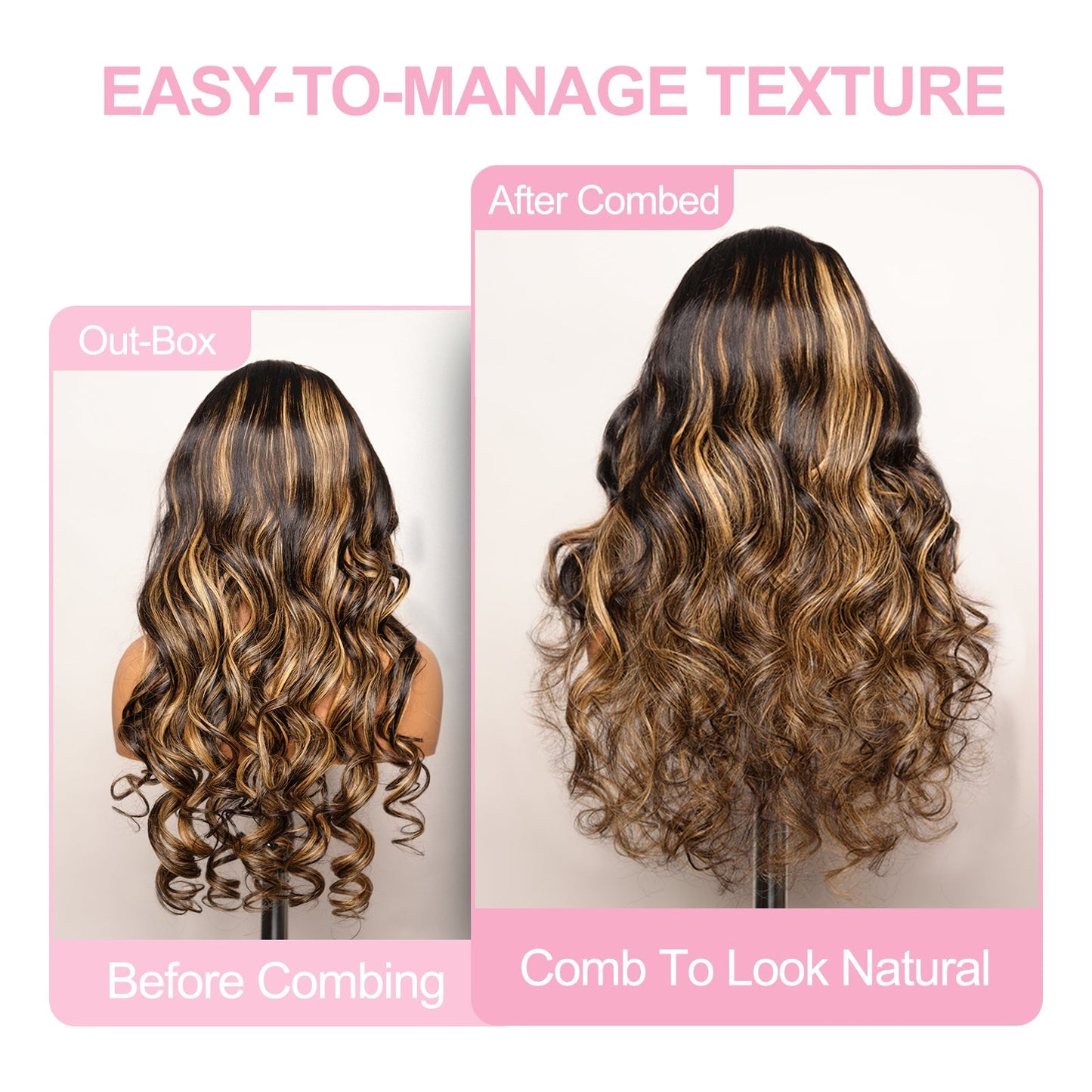 Loose Wave 13x4 Lace Front Wig Highlight Blonde 100% Human Hair Wigs Pre Plucked Hairline Flash Sale