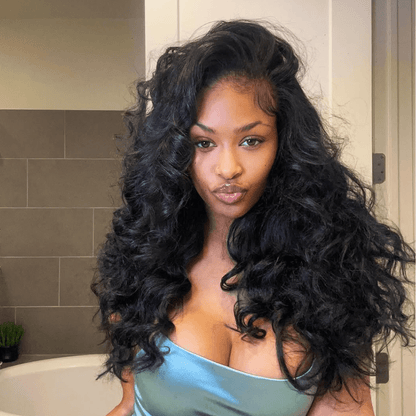 Geeta 300% Density Long Wavy 13x6 Lace Frontal Human Hair Wig 4x6 Pre Cut Glueless Wigs For Black Women