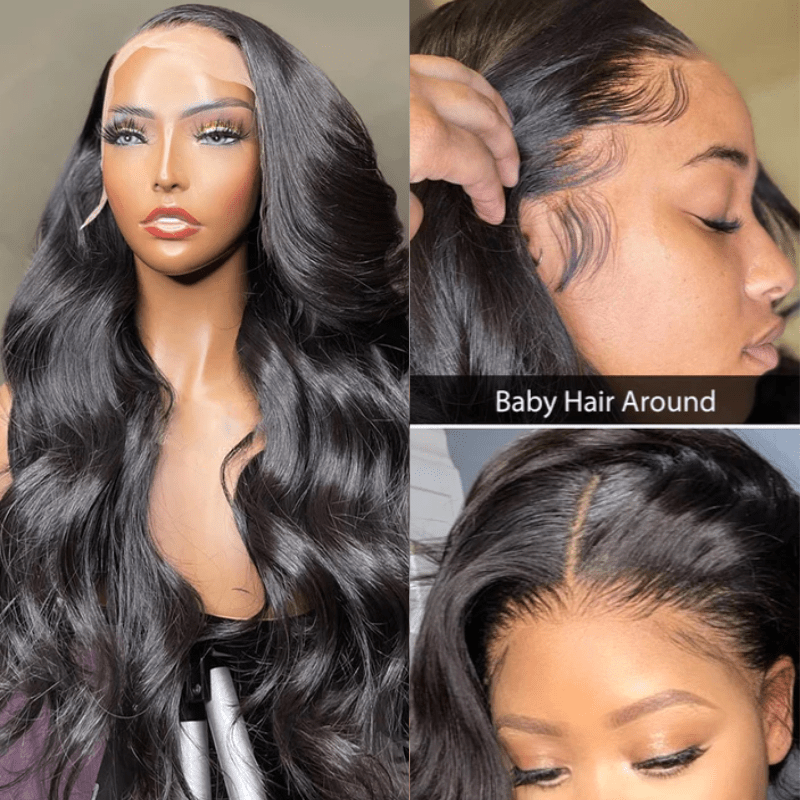 Brazilian Body Wave Hair 13x4/13x6 Transparent Lace Frontal Wig Pre Plucked Hairline Best Human Hair Wig