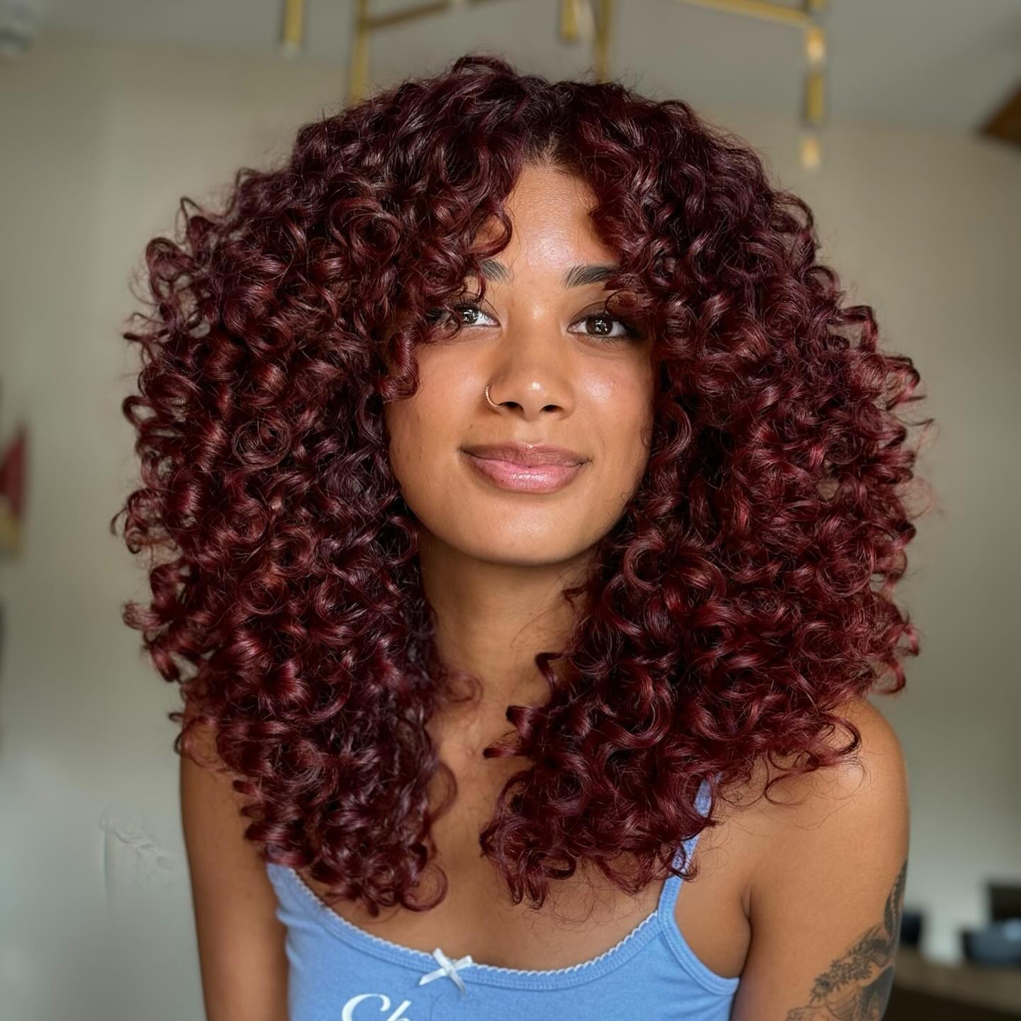 Geeta 300% Density Lazy Girl Glueless Wigs Ginger Brown Bouncy Wave 13x4 Lace Front Human Hair Wigs Brown Black Hair Root Curly Wig With Bangs